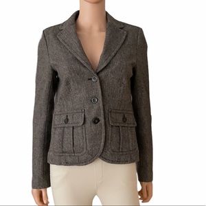 Vintage Eddie Bauer preppy wool herringbone blazer